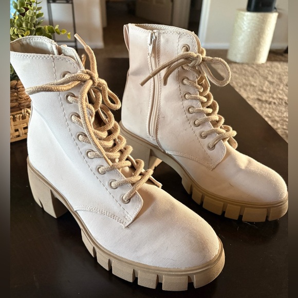 Universal Thread Beige Platform Boots Size 8.5 – Lace Up + Zip - Picture 4 of 8